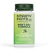 SmartyPants Multivitamin for Men 50+: Omega-3 DHA, Zinc for Immunity, Vitamins D3, C, B6, B12, Vitamin A for Eyes, Folate, Selenium, One Per Day, 30 Capsules, 30 Day Supply
