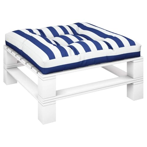 Coussin pour palette 80x80 cm rayures bleues en polyester - 3