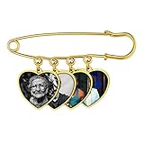Custom4U Bouquet Brooches for Bridal Bouquets Heart Shaped Memorial Photo Charms Wedding Funeral Bouutonniere Jewelry