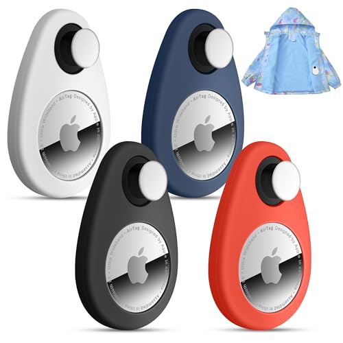 Lulaven per Airtag - Custodia nascosta per localizzatore GPS per bambini, confezione da 4,custodia in silicone per Airtag anti-rimozione con spilli,adatta per bambini,anziani,animali domestici,zaini