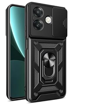 Kukoufey Capa compatível com Oppo A60 5G, compatível com Oppo A40 4G, com capa de lente de câmera deslizante compatível com Oppo A3 5G (Índia) CPH2683 / A3x 4G/5G (Índia) CPH2641 CPH2681 capa preta