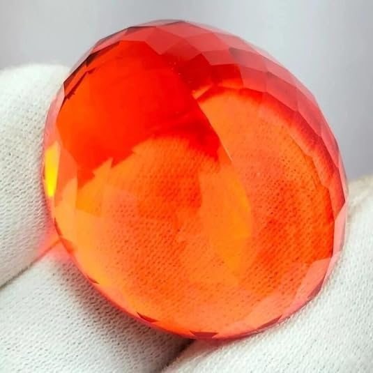Natural 100.50 Ct Mexican Fire Opal Red Orange Oval Cut Certified Loose Gemstone for Jewellery Making