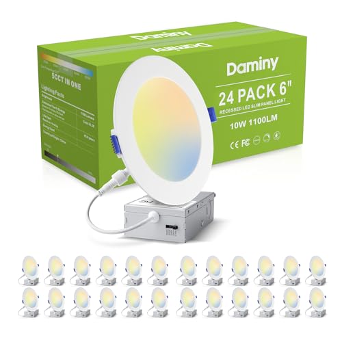 DAMINY 24 Pack 6 Inch LED Recessed Lighting with Junction