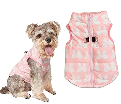 DroolingDog Dog Padded Jacket Dog Clothes Cold Weather Vest Pet Quilted Bomber Jackets for Small Dogs Girl, Small, Pink