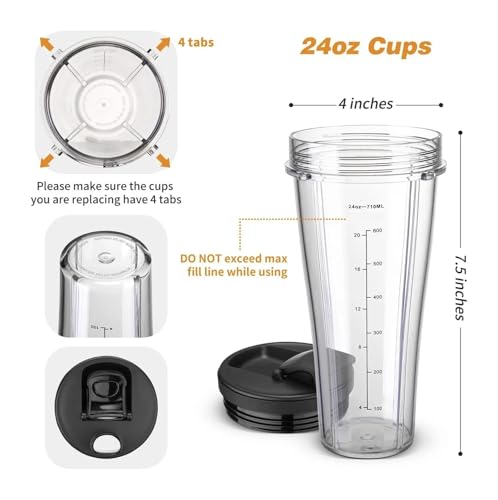 Piezas de repuesto para licuadora Ninja SS101 set vaso y tapa 24oz miniatura 4