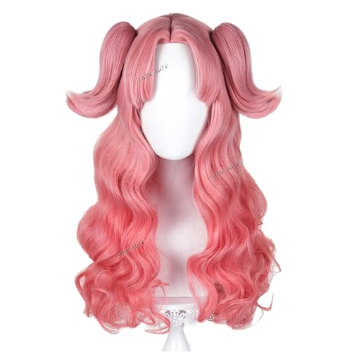 Image of LABEAUTE Tetia Cosplay Wig 23.6 Inch Pink Long Wig for Witch Hat Atelier Costume Heat Resistant Synthetic Hair for Halloween /Party
