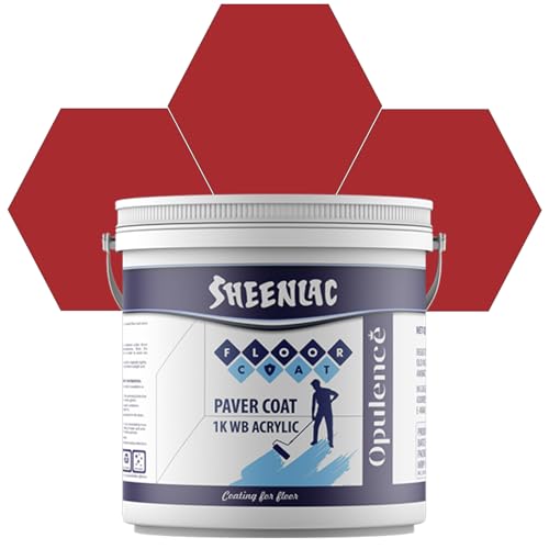 Image of SHEENLAC Floor Paver Coat Paint, Multi-Color Paver Coat Paint Durable, Weather-Resistant Outdoor Concrete & Stone Coating for Patios. (CARDINAL RED)