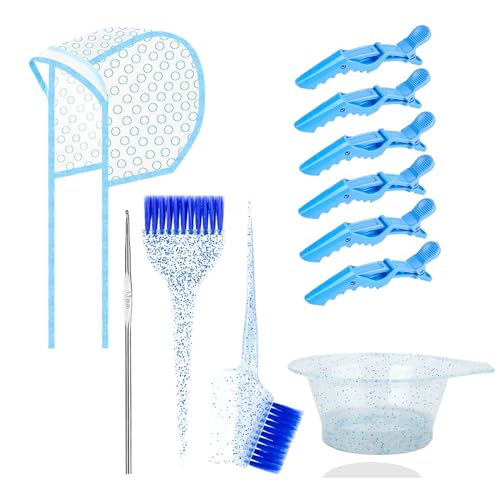 Kit de coloração de cabelo com 11 peças, kit profissional de tingimento de cabelo, conjunto de escov