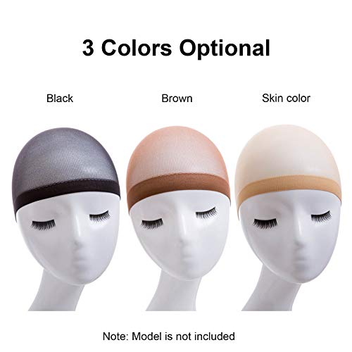 touca de peruca, Romacci 2 unidades/conjunto de tampas de peruca Wig Net Stretch Mesh Snood Hair Net