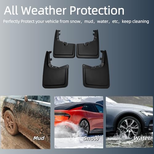 Image of No Drill Mud Flaps Splash Guards Compatible with Ford F150 2021-2026(Not Fit Raptor),OEM Style Textured Black Custom Fit All Weather Exterior Accessories(4PCS)