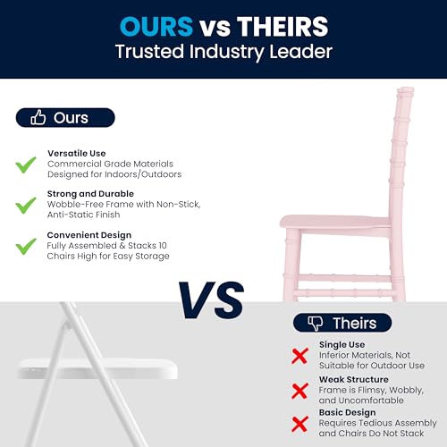 image for Flash Furniture Child’s Pink Resin Party and Event Chiavari Chair fo