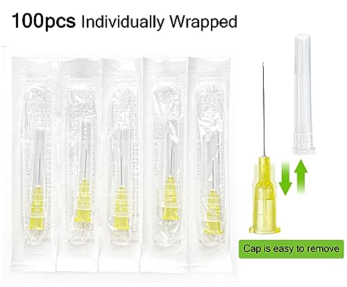 Image of 100Pack 30Ga 1 inch Needles Luer Lock for Refilling Ink | Individually Packaged