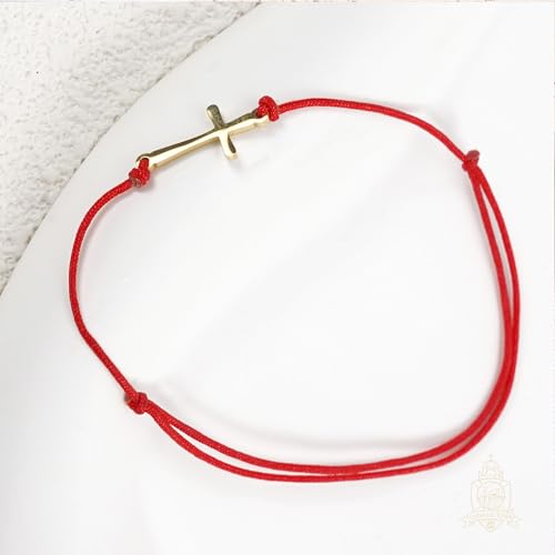Catholic Town inspirational adjustable red cord bracelet with stainless steel cross (SSBSCROS-REDG)4