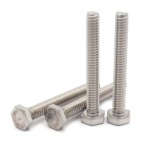 Image of 20pcs Hex Head Screw Bolts, (1 /4-20 x 2) Hex Head Bolts, (Full Thread), 304 Stainless Steel (Silvery)