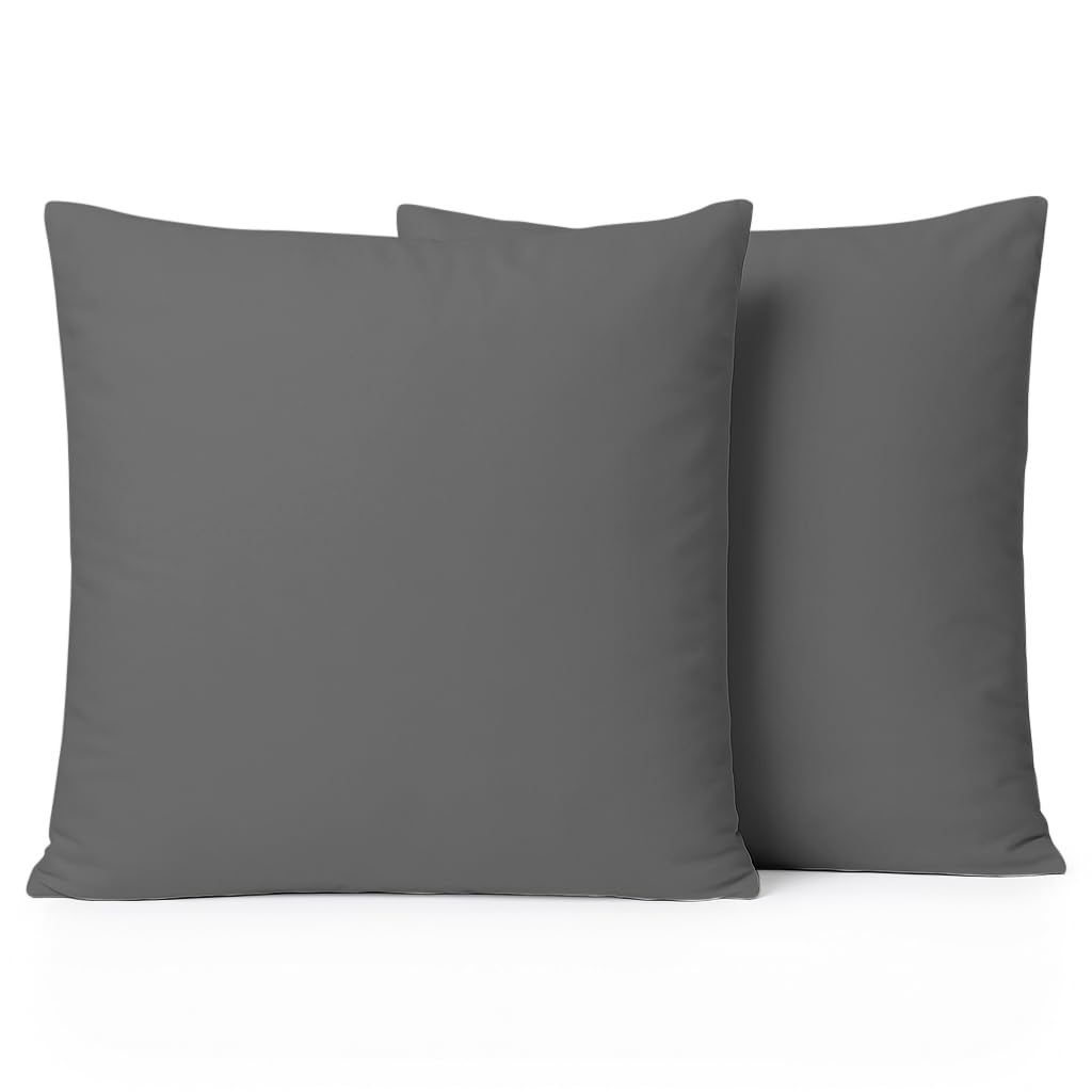 Comfort Beddings 2 Pack Pillowcases – 65x65cm Continental Pillow Covers – Premium Cotton-Polyester Blend – Grey Pillow Cases with Envelope Closure – Hotel Quality — image 1