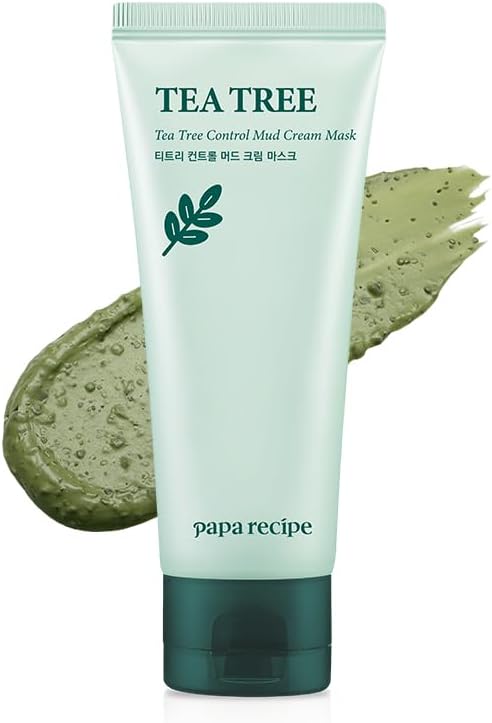 Mud Cream Mask | Soothing Tea Tree - Pore Purifying Clay Mask, Gentle Exfoliating Formula for Sensitive & Acne-prone Skin, No Dry, Tight Feeling, Korean Skincare (100 ml / 3.38 fl oz)