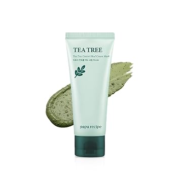 Papa Recipe Mud Cream Mask | Soothing Tea Tree - Pore Purifying Clay Mask, Gentle Exfoliating Formula for Sensitive & Acne-prone Skin, No Dry, Tight Feeling, Korean Skincare (100 ml / 3.38 fl oz)