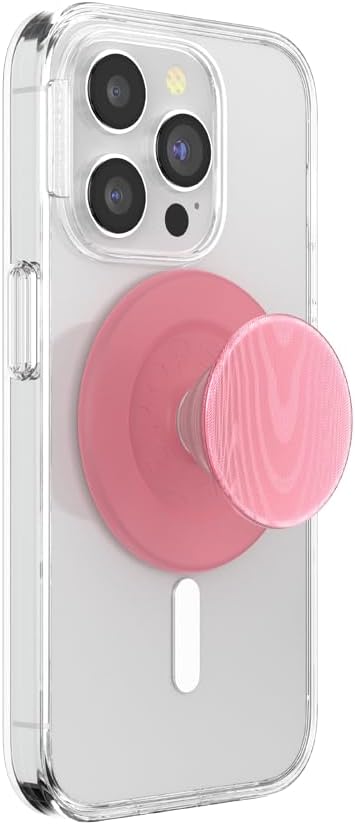 PopSockets Phone Grip for MagSafe with Kickstand, Magnetic Stand, Swappable Top, Secure Hold for iPhone MagSafe Cases, Phone & Tablet Grip, Cute PopSockets - Alum Moire Putty