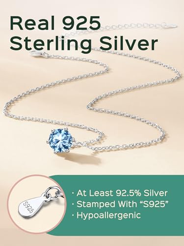 ChicSilver 925 Sterling Silver 12 Months Sparkling Round Cut Created Birthstone Pendant Necklace, 16 Inch Rolo Chain4