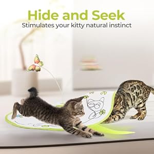 ALL-FOR-PAWS-2-in-1-Cat-Toys-Hide-N-Seek-Cat-Wand-Toy-Automatic-Kitten-Flutter-Toy-with-Butterfly-Spinner-Cat-Moving-Feather-Toy-for-Indoor-Cats-USB-Rechargeable - Cucciolini Doodles ALL-FOR-PAWS-2-in-1-Cat-Toys-Hide-N-Seek-Cat-Wand-Toy-Automatic-Kitten-Flutter-Toy-with-Butterfly-Spinner-Cat-Moving-Feather-Toy-for-Indoor-Cats-USB-Rechargeable