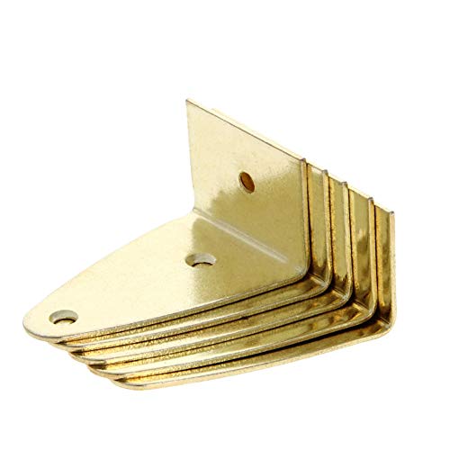 Image of MroMax Picture Photo Frame Metal Brace Bracket Hanger Gold Tone 35 x 29 x 54mm /1.38 x 1.14 x 2.13-inch Medium 5pcs