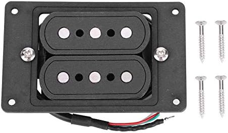 KEYREN Guitar Pickups Humbucker Set, Prewired 3 String Humbucker Pickup Input Jack for Cigar Box Guitar(Black)