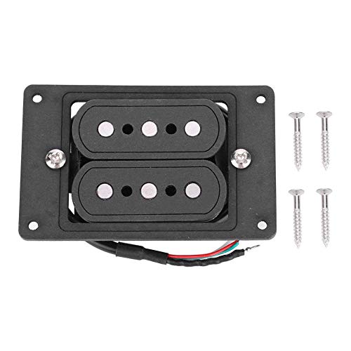 Keyren Guitar Pickups Humbucker Set, Prewired 3 String Humbucker Pickup Input Jack For Cigar Box Guitar(Black) #TOP1