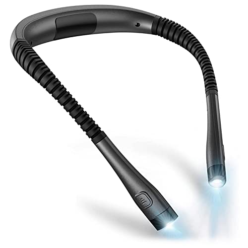 Luz de leitura de pescoço LED - Livro Light para leitura na cama,3 Níveis de Brilho, Braços de Silic