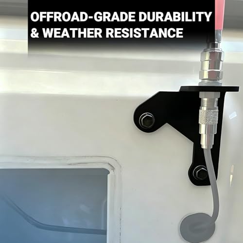 Image of CB Radio Antenna Spare Tire Mount Bracket for 2007-2018 Jeep Wrangler JK JKU Unlimited Rubicon Sahara 2 /4 Door, No-Drill Steel Antenna Holder for Offroad Ham Radio Scanner Whip Antennas