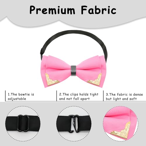 Image of Bow Ties for Men Women Metal Gold Bowtie, Pre Tied Mens Bow Tie Tuxedo Bowties Men for Prom Wedding Party