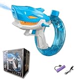Pistola Disparo de Agua Tubarão de Brinquedo Eletrônica, Longo Alcance com LED e Bateria Recarregável, Brinquedo Infantil para Crianças (Azul)