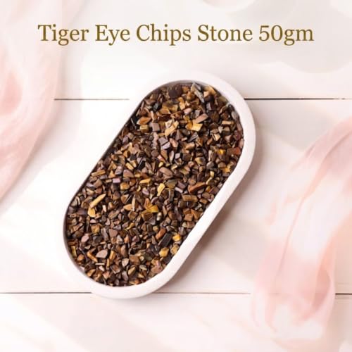 Image of Tiger Eye Crystal Chips (50 Gm) | Natural Healing Crystal Stones for Courage & Mental Clarity | Decorative Crystal for Vastu Home Decor & DIY Craft Making | Natural Gemstones for Reiki & Medictation