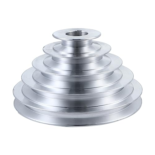 ULTECHNOVO Wheel Strong Type Pagoda V-shaped Aluminum Pulley a Timing Belt Sturdy and Silver Aluminium Alloy Accessory f