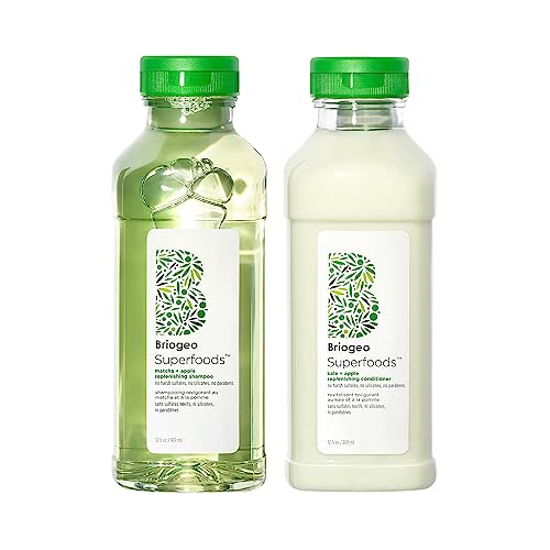 Briogeo Superfoods Apple Matcha Kale Replenishing Shampoo and Conditioner Set, Replenish Dull
