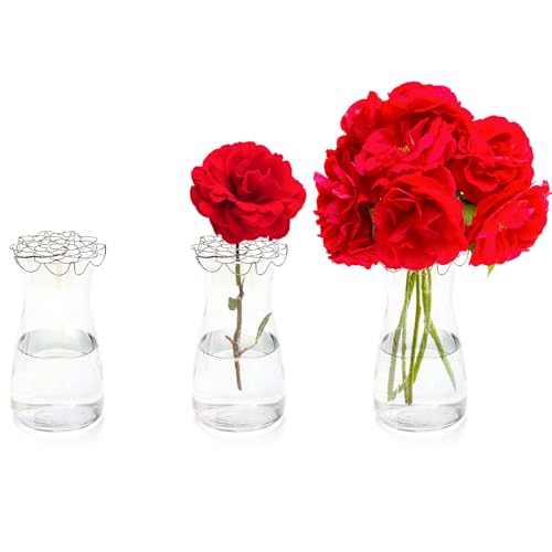 Elsjoy 4 Pack Flower Arranger Grid for Vase, 5\" Stainless Steel Flower Frog Floral lid Arranger, Metal Vase Insert Flower Arranging Supplies for Organizing Vase Flower - Thumbnail 5