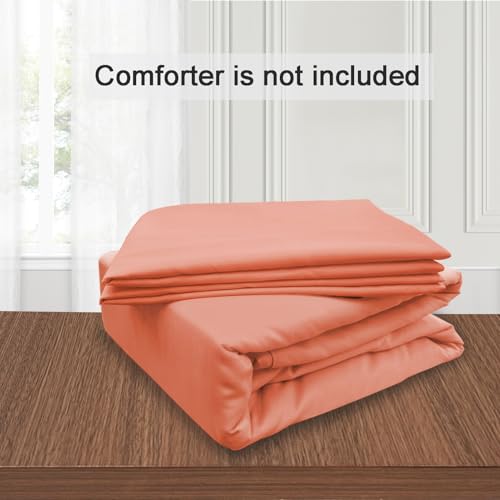 Image of Mejoroom Coral Duvet Cover Full - Bedding Sets Full - Soft and Breathable Comforter Cover with Zipper Closure, 3Pieces, 1 Duvet Cover (80x90) and 2 Pillow Cases(20x26)