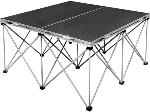 Tetra-Teknica PSR Series 4'x4' Folding Portable Stage Platform Modular Unit with 9-strut Centipede Riser (32 Inch)