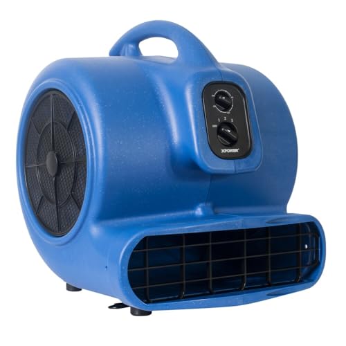 Image of XPOWER X-800TF Pro 3 /4 HP 3200 CFM Centrifugal Air Mover, Carpet Dryer, Floor Fan, Blower, Timer, Filter, for Water Damage Restoration, Janitorial, Plumbing, Home Use