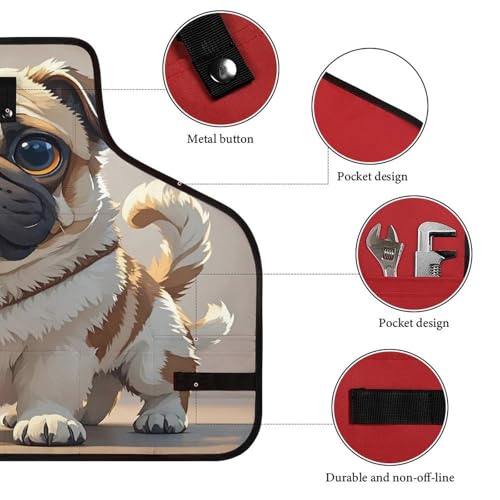 Delantal de trabajo con diseño Cartoon Pug miniatura 3
