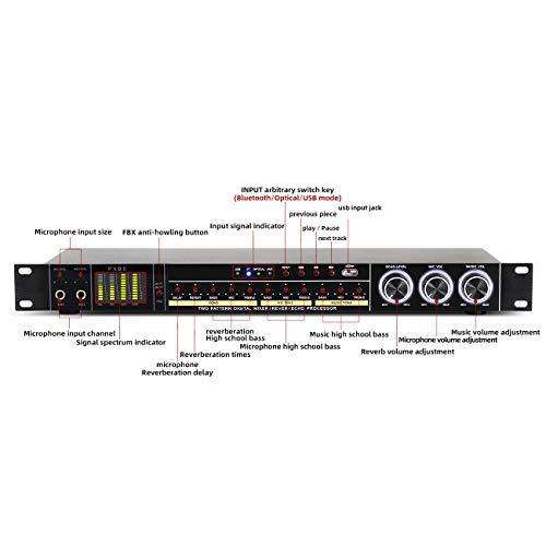 Depusheng REV3900 Professional KTV Pre-effector Household Reverberator Karaoke Anti-howling Audio Processor USB Bluetooth Device