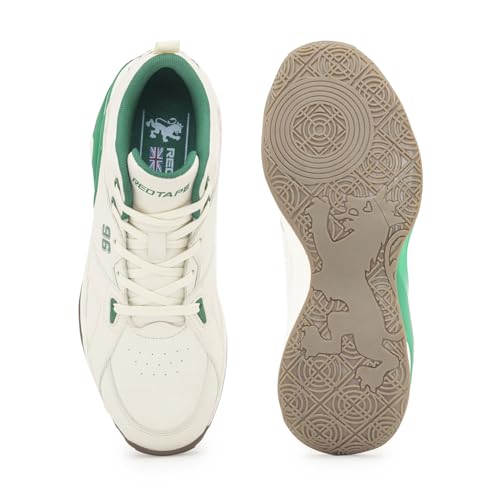 Image of Red Tape Men's Sneakers Black White Pu Round Toe Lace-Up Flexible Support