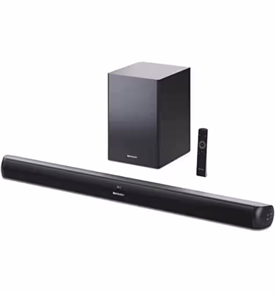 SHARP HT-SBW202 21-Kanal-Soundbar mit kabellosem Subwoofer Gesamtleistung Schwarz 200W 2.1 Soundbar+ Subwoofer