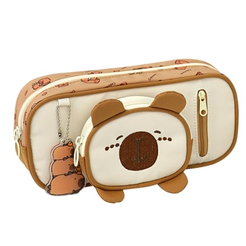 Genérico Capybara Lápiz Escucha - de papelería Linda de Gran Capacidad | Multi Compartimentación Capybara Pen Crayer Organizador para Estudiantes Maquillaje Oficina en Casa Oficina