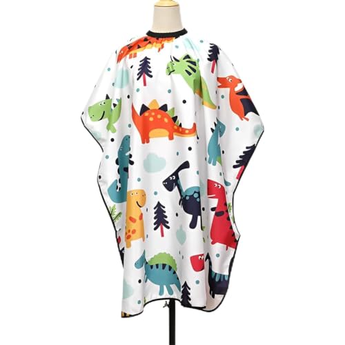 SULIUDAJI 1 Pieza Capa Peluqueria de Niños Capa de Peluquería Impermeable Capas de Corte Peluquería Cabello Delantal de Peluquería de Pelo Roto para Niñas y Niñosv Motivos de Dinosaurios