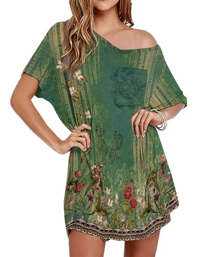 Image of Ekouaer Womens Tshirt Nightgown Cotton V Neck Sleepshirts Comfy Casual Nightshirt for Women