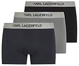 Karl Lagerfeld, Men's, Metallic Elastic Trunk Set (3 Pack), Navy-Black-Sedona, L