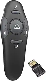 Apontador Passador de Slides Wireless Sem Fio Laser Pointer Vermelho PowerPoint Controle Remoto Passador USB 2.4GHz Alcance 30m Apresentações Palestras Aulas