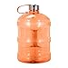 Geo Sports Bottles 1 Gallon BPA Free Reusable Leakproof Sports Water Bottle Jug with Handle Includes 48mm Stainless Steel Lid (Orange)