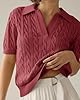 Imily Bela Women's Cable Short Sleeve Sweaters Top... #1