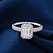 Dsnyu White Gold Fashion Rings for Women, Eternity Ring 14K White Gold with 4 Claws Rectangle Moissanite 1ct Band Trendy Size 6